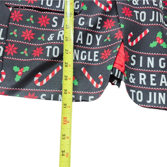 LIFE OF THE PARTY mens UGLY tacky Christmas blazer Single & ready to JINGLE NWT - Picture 7 of 7